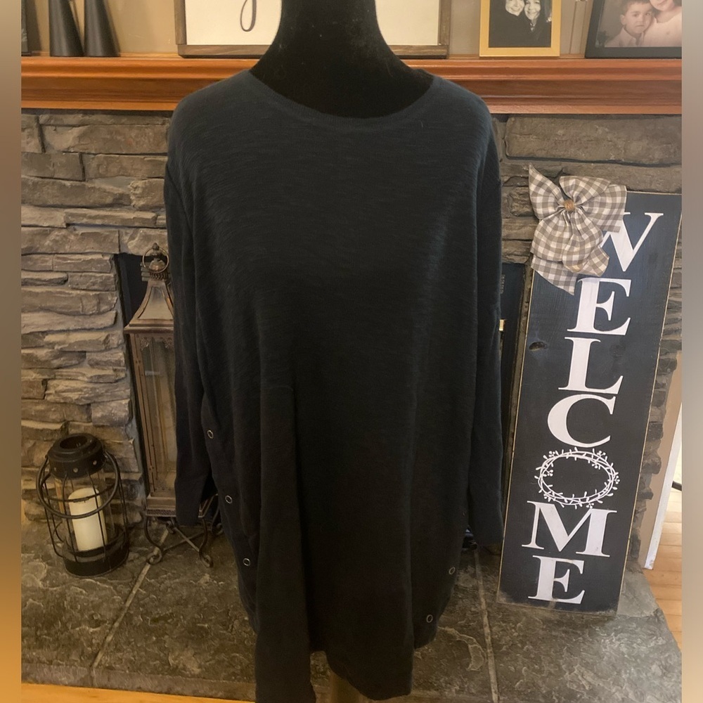 J. Jill Dark Navy Textured Knit Tunic
